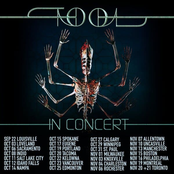 Tool 2023 fall tour dates poster